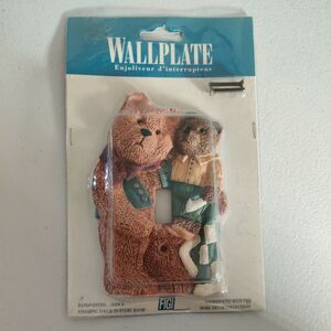 Vintage 1996 FIGI Cute Teddy Bear Handpainted Light Switch Wall Cover Wallplate